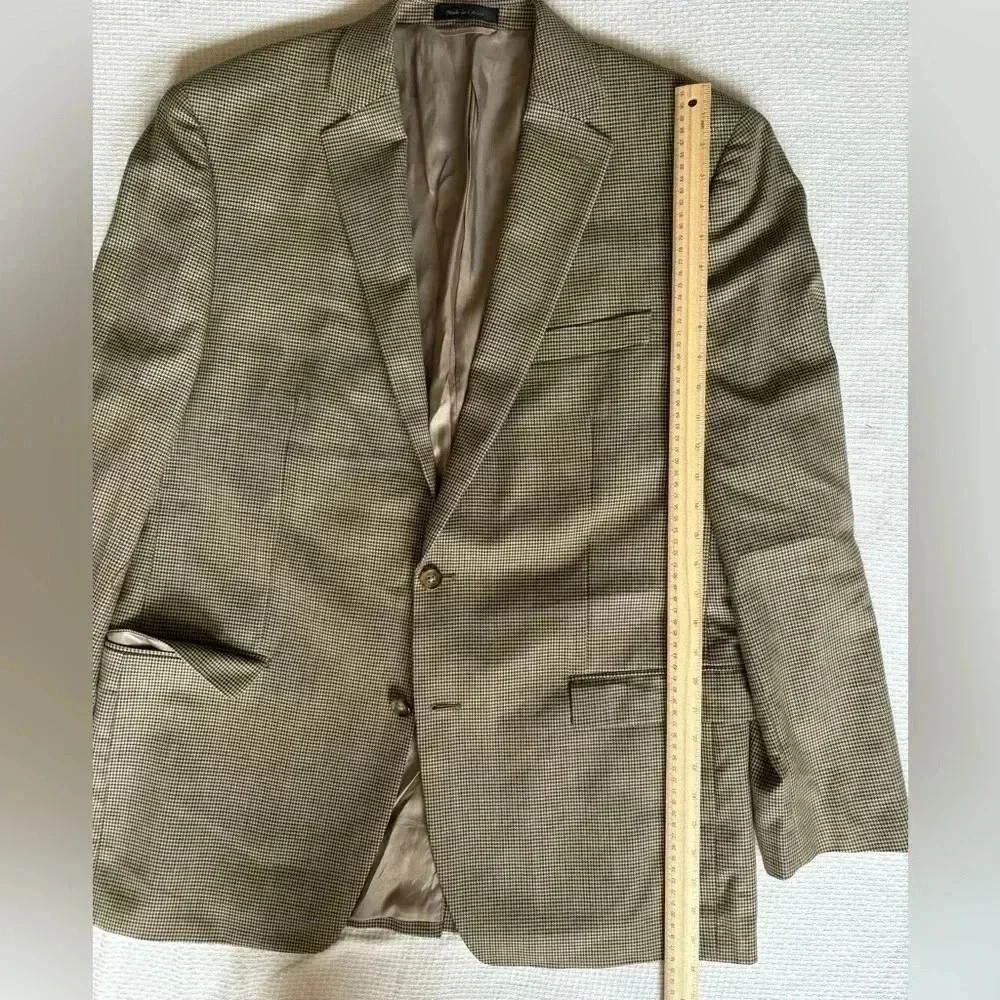 Lauren Ralph Lauren Blazer Men’s 44 L Brown Houndstooth Two Button Notched